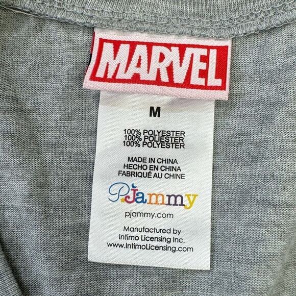 NWT Marvel Women's Gray V-Neck Short Sleeve Logo Graphic Tee Shirt Size M - Picture 3 of 5